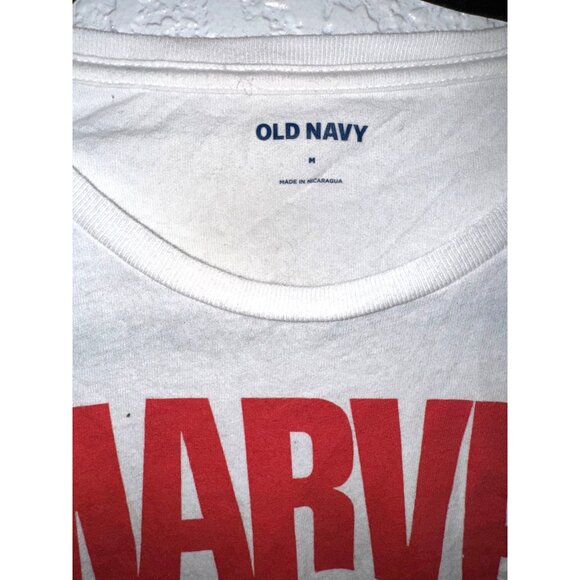 Old Navy Marvel Universe Graphic Tee White M 100% Cotton Crew Neck Short Sleeve - Picture 2 of 6